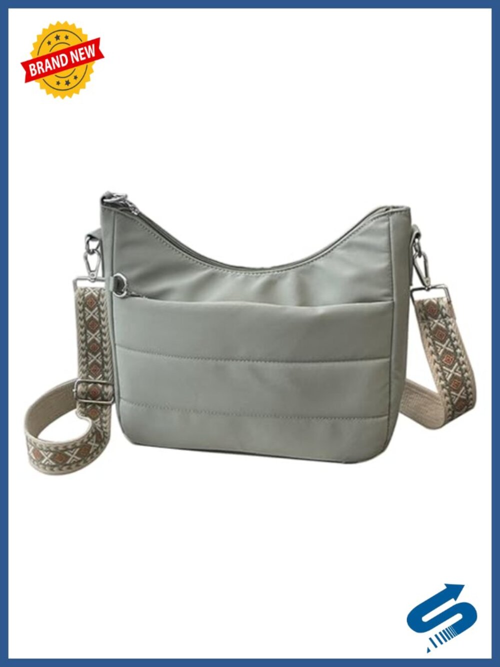 Lightweight Nylon Crossbody Hobo Bag Womens Travel Purse Zip